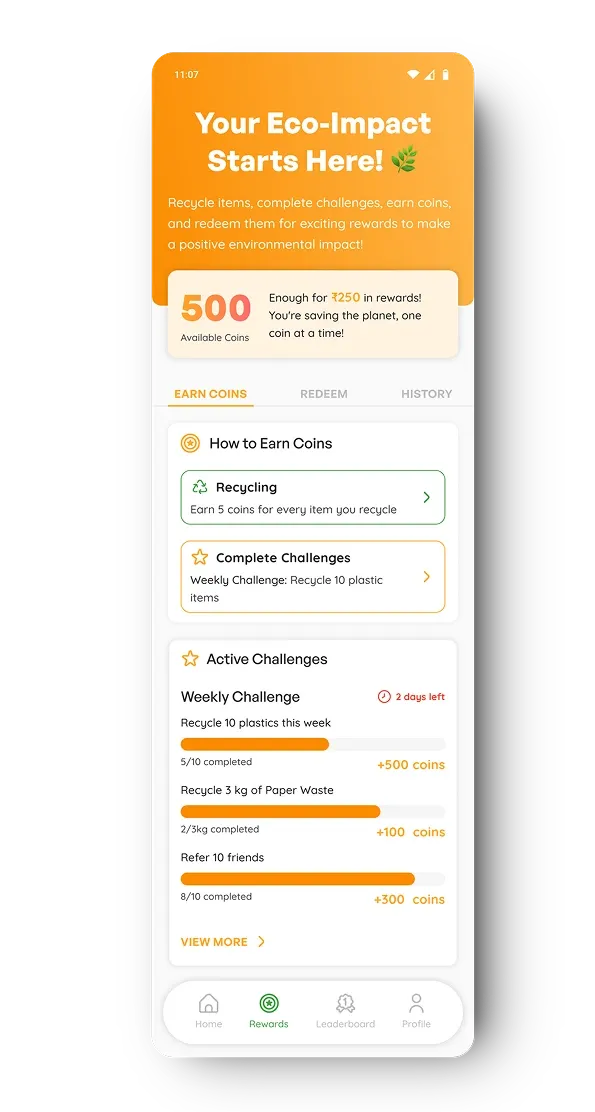 image of rewards screen in iyarkai app