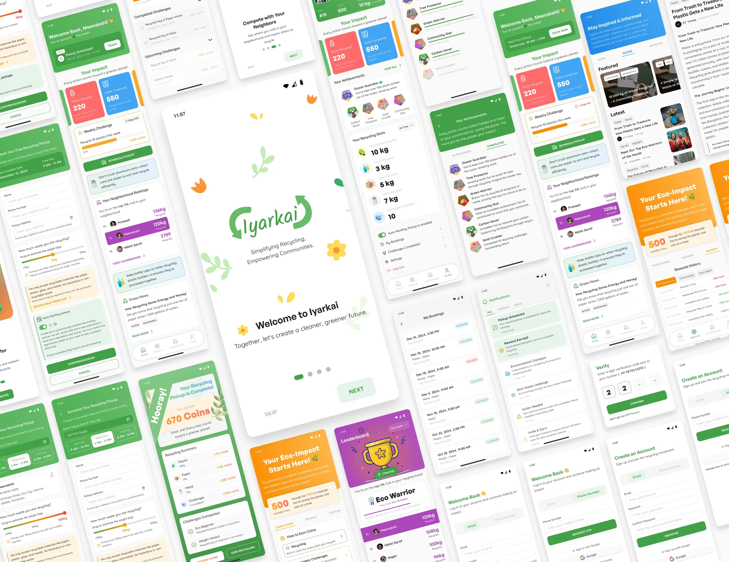 all the screens in the iyarkai app