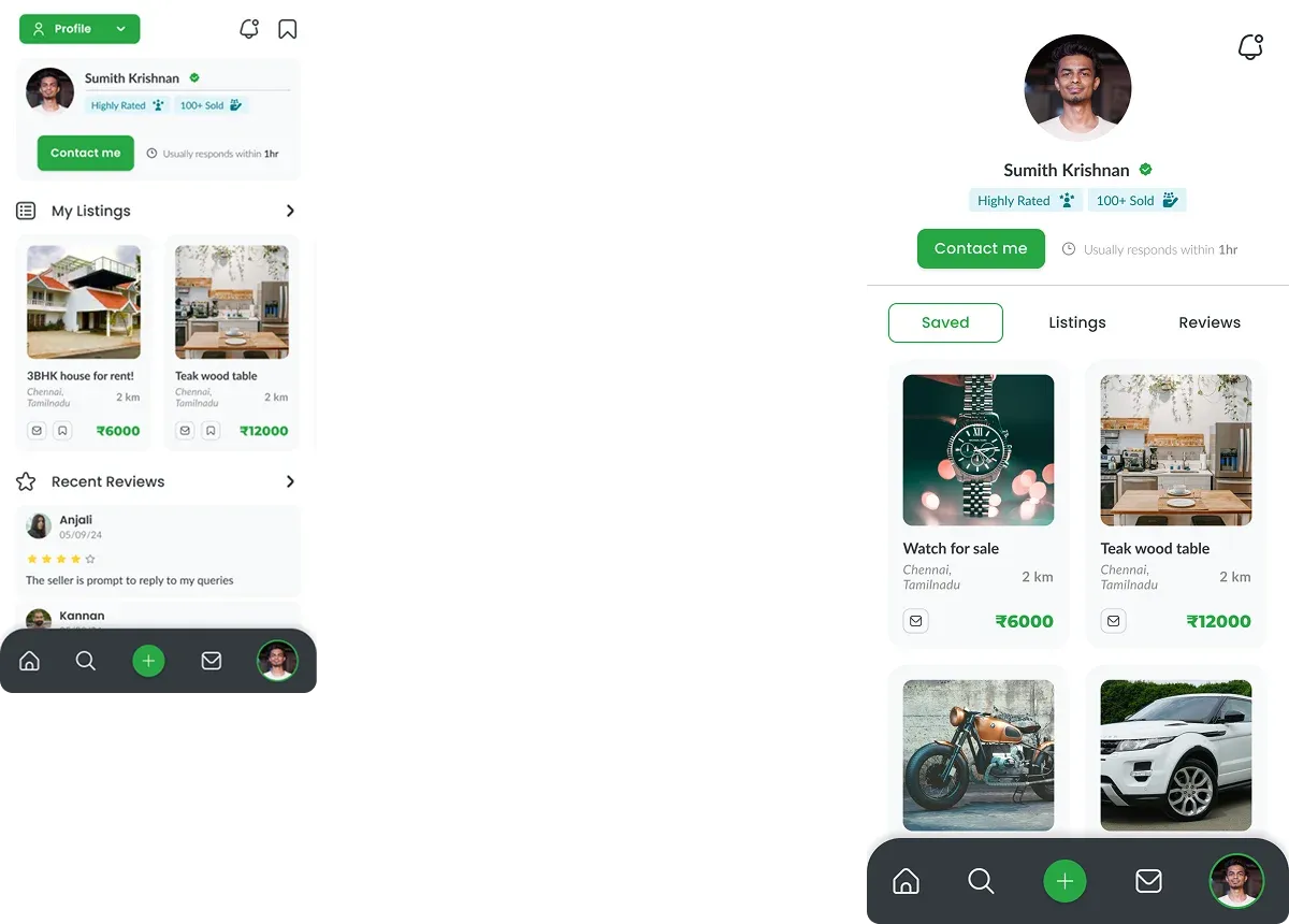 Nagarhub's Profile mobile screen improvements showcase
